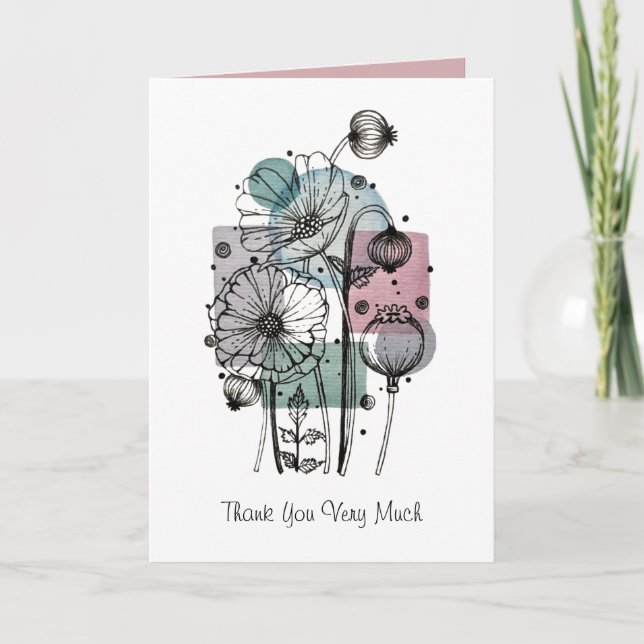 Dodocka i Bläck och vattenfärgskort Kort (Framsida)