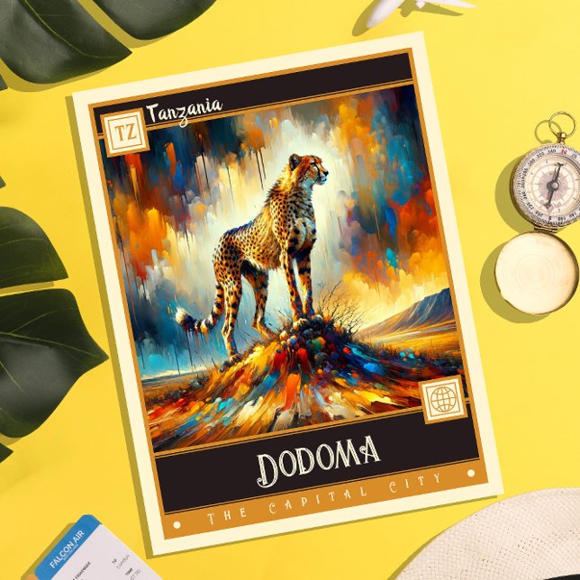 Dodoma, Tanzania | Måla Vintage Vykort (Skapare uppladdad)