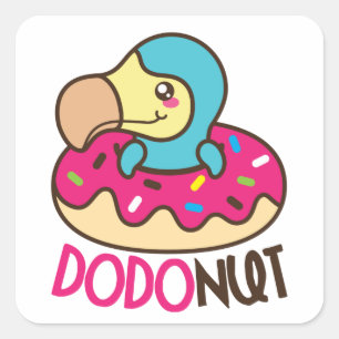 Dodonut (munk) kvadrerar klistermärkear fyrkantigt klistermärke