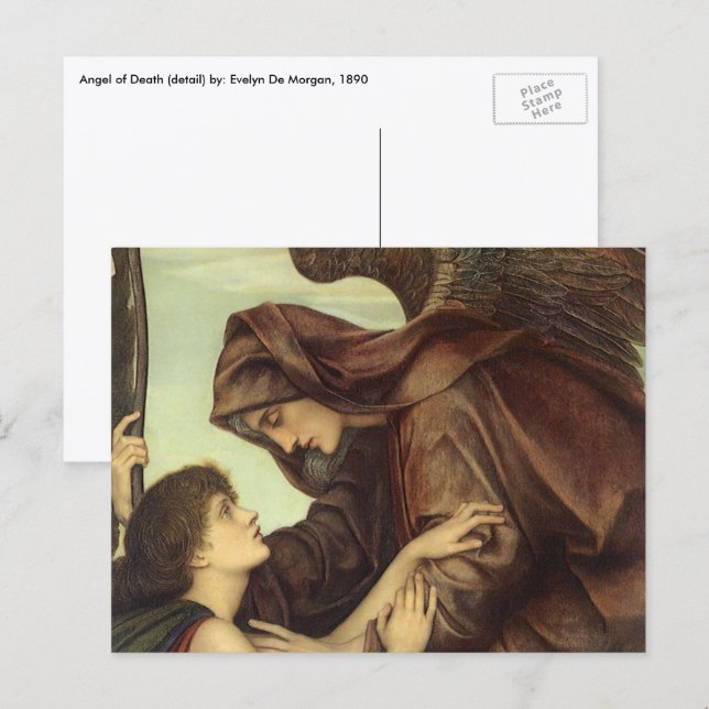 Dödsängel av Evelyn De Morgan Vykort (Fram/baksida)