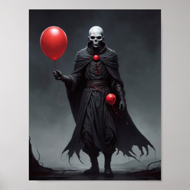 Dödsängel kommer med röda ballonger poster (Framsidan)
