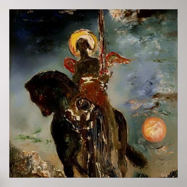 "Dödsängeln" av Gustave Moreau Poster (Framsidan)