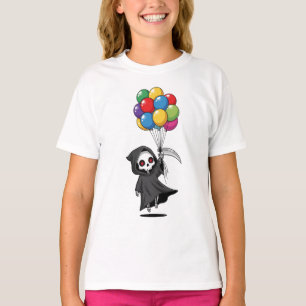 Dödsängeln flyter med ballonger barn t shirt
