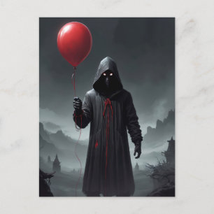 Dödsängeln och röd ballong inbjudan vykort