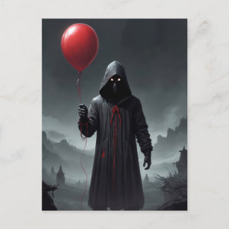 Dödsängeln och röd ballong inbjudan vykort