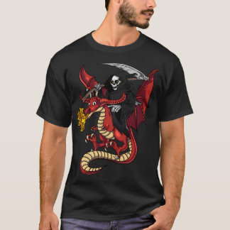 Dödsängeln ridande på drake t shirt