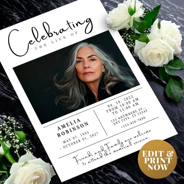 Dödsannons Sorgesammankomst med Foto Vykort (Skapare uppladdad)