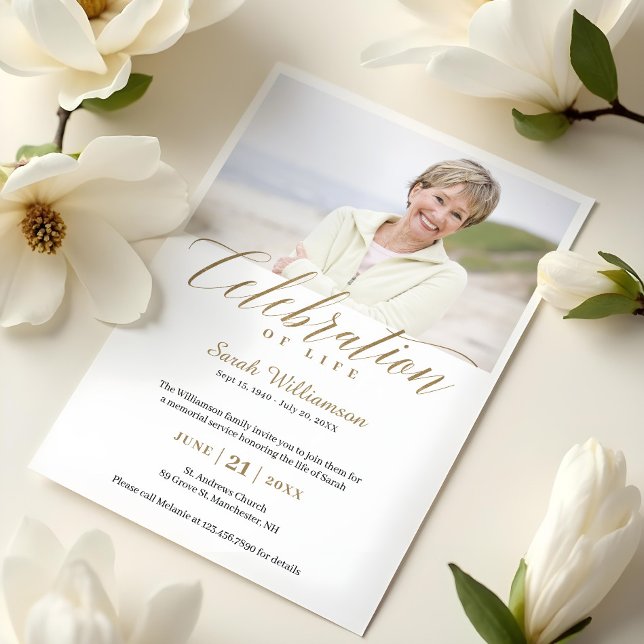 Dödsårsdag Firande i livets fotominne Inbjudningar (Death Anniversary Celebration of Life Photo Memory Invitation)