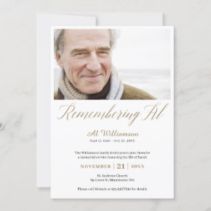 Dödsårsdag för minnet av Al Photo Memory Inbjudningar