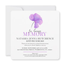 Dödsårsdag, lila vattenfärgsfoto