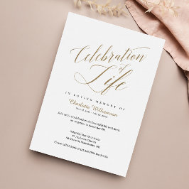 Dödsårsdagen Firande i Life Calligraphy Inbjudningar