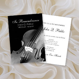 Dödsårsdagen för Black and White Violin Musician Inbjudningar