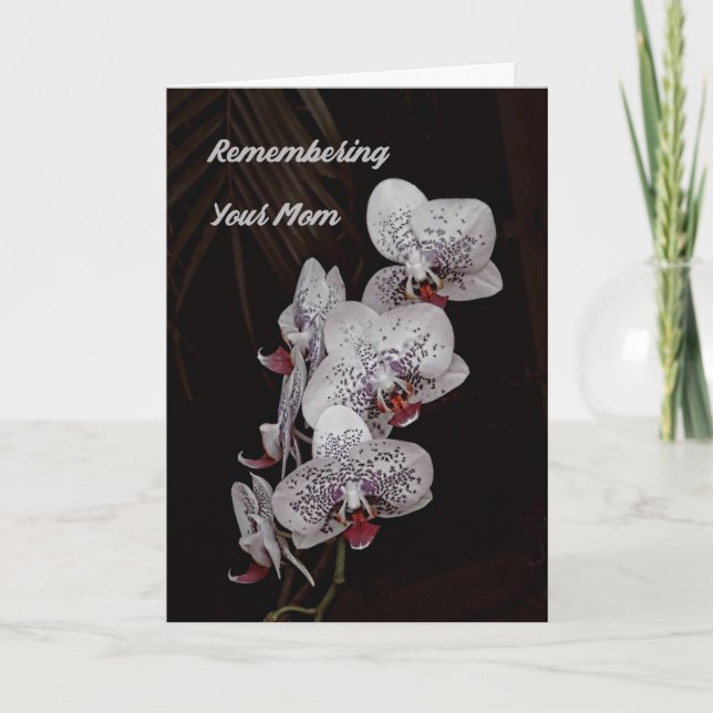 Dödsårskort för Mamma med Orchids Kort (Framsida)