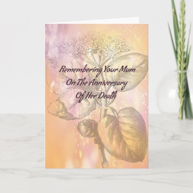 Dödsårskort för Morsa i Guld Kort (Framsida)