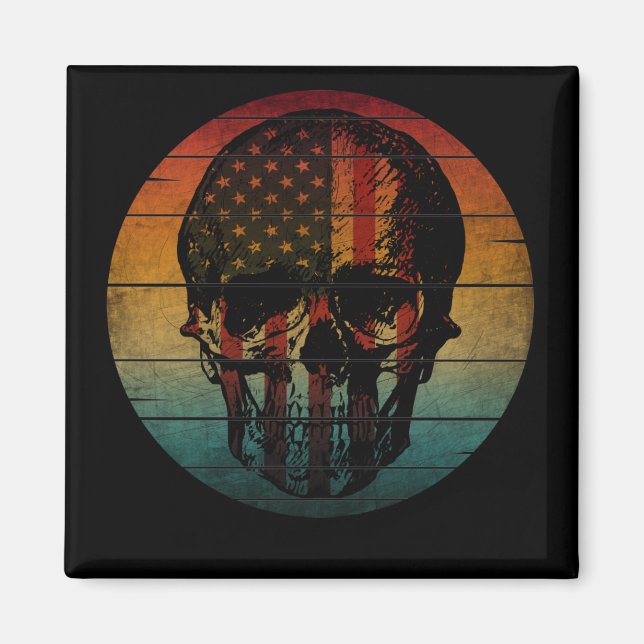 Dödsbons-Vintage Amerikansk Flagga Present Magnet (Framsidan)