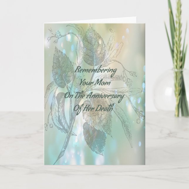 Dödsdagskort för mamma kort (Framsida)