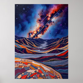 Dödsdalen - Milky Way over Dunes Poster