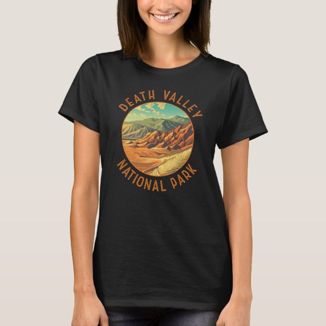 Dödsdalen nationalpark Art Distress Circle T Shirt (Framsida)