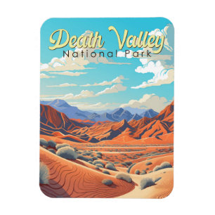 Dödsdalen nationalpark Illustration Retro Magnet