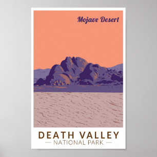 Dödsdalen nationalpark Mojave Desert Travel Poster