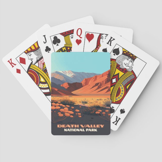 Dödsdalen Nationalparken Kalifornien Poppies Casinokort (Baksidan)