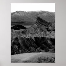 Dödsdalen Zabriskie Point Black White Photo