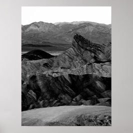 Dödsdalen Zabriskie Point Black White Photo Poster
