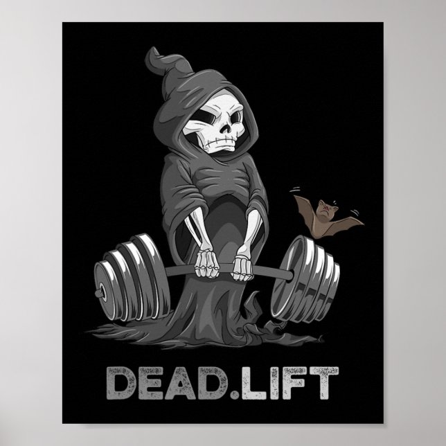 Dödsdeadlift Shirt Bodybuilding der Powerlift Funn Poster (Framsidan)