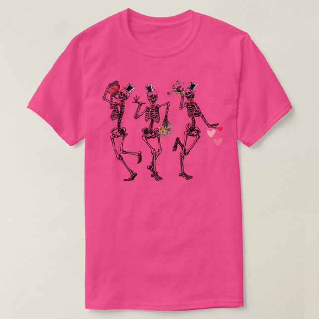 Dödsdöden Macabre Skeleton Funny Valentines D T Shirt (Design framsida)