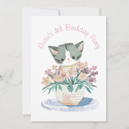 Dödsdöttrar från födelsedagen Cute Kitten Namn och Inbjudningar