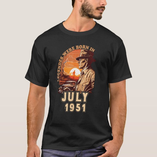 Dödsfall föddes i juli 1951 72th Vinta T Shirt (Framsida)