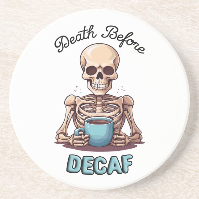 Dödsfall före dekoffekt; kaffemissbrukare underlägg (Framsidan)