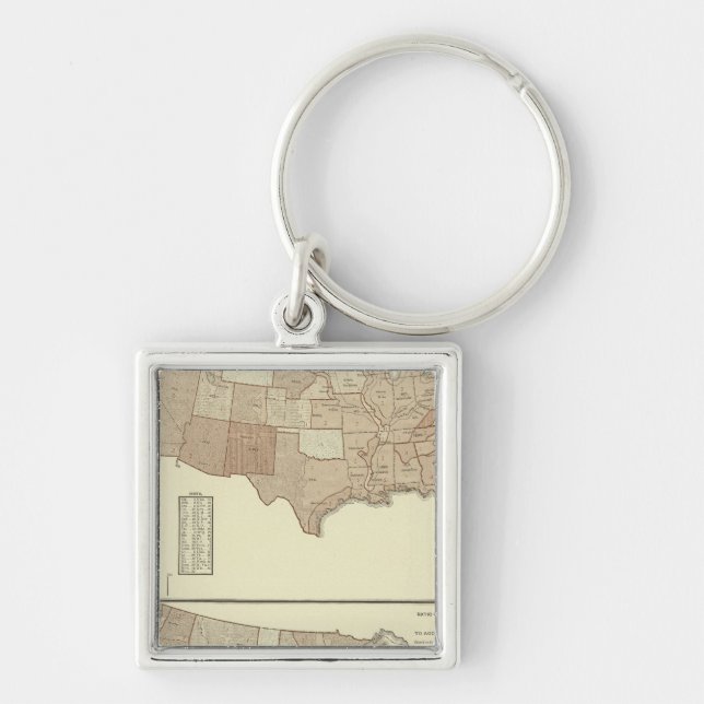 Dödsfall, kikhosta, mässling fyrkantig silverfärgad nyckelring (Framsidan)