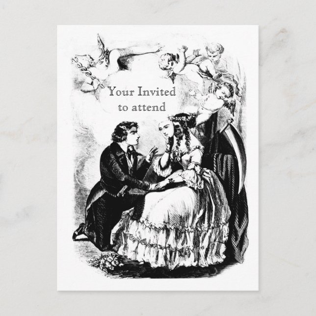 Dödsfall med sitt vykort för Charms-inbjudan (Framsida)