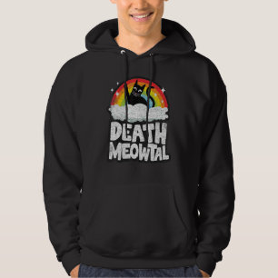 Dödsfall Meowtal Cat Rainbow Retro Kids Goth Döme Hoodie