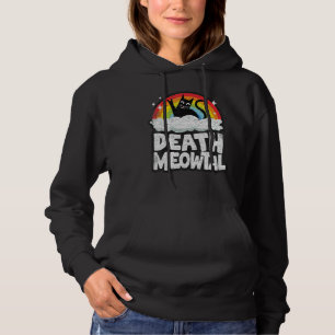 Dödsfall Meowtal Cat Rainbow Retro Kids Goth Döme T Shirt
