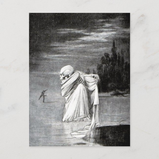 Dödsfall på isvykortet vykort (Framsida)