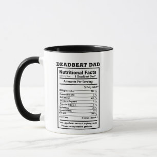 Dödsfall Pappa skämtar Nutritional Facts Puns Fu Mugg