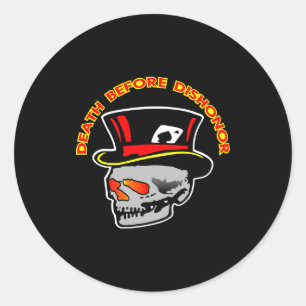 Dödsfall Skull Black Runt Klistermärke