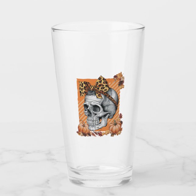 Dödsfallshuvud Pilbåge Halloween Glaskopp (Framsida)