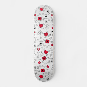 Dödskallar, ben och brutna hjärtan old school skateboard bräda 21,6 cm