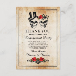 Dödskallar Halloween Tack Bröllop Rustik Kort