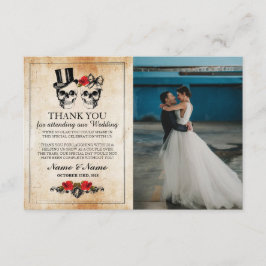 Dödskallar Halloween Tack Gotisk Fotokort Inbjudningar