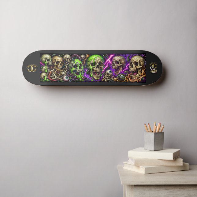 Dödskallar Mini Skateboard Bräda 18,5 Cm (Väggkonst (Horz))