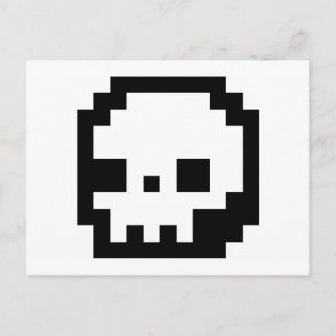 Dödskalle 8-Bit Pixelkonst Julkort Vykort