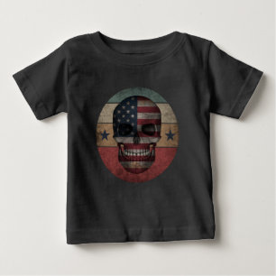 DÖDSKALLE AMERIKANSK FLAGGA PATRIOTISK PRESENT T SHIRT