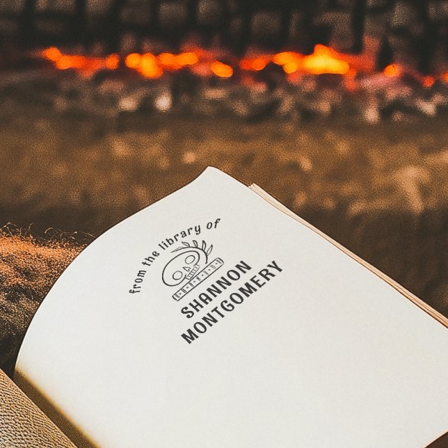 Dödskalle Bokmärke Från Ditt Namns Bibliotek Bok Stämpel (Stamp Mock-up)