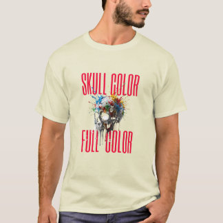 Dödskalle Färg Fullfärgsgrafisk T-Shirt