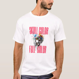 Dödskalle Färg Fullfärgsgrafisk T-Shirt