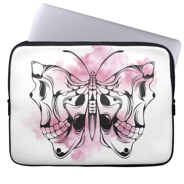 Dödskalle fjäril laptop fodral (Framsidan)
